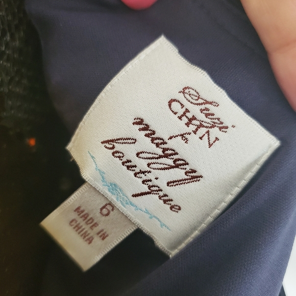 Suzi Chin for Maggie boutique Deep Purple Lotus Flower Sheath Dress - Picture 6 of 7